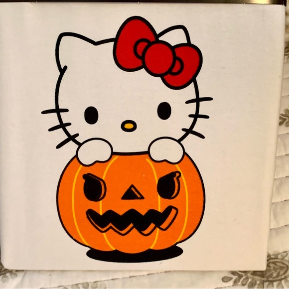 Hello Kitty with Jack O’Lantern Pumpkin 72” x 72” Halloween Shower Curtain - Picture 2 of 7